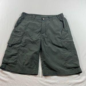 Columbia Cargo Hybrids Shorts men 30 Omni Shade fishing Elastic waist front Zip